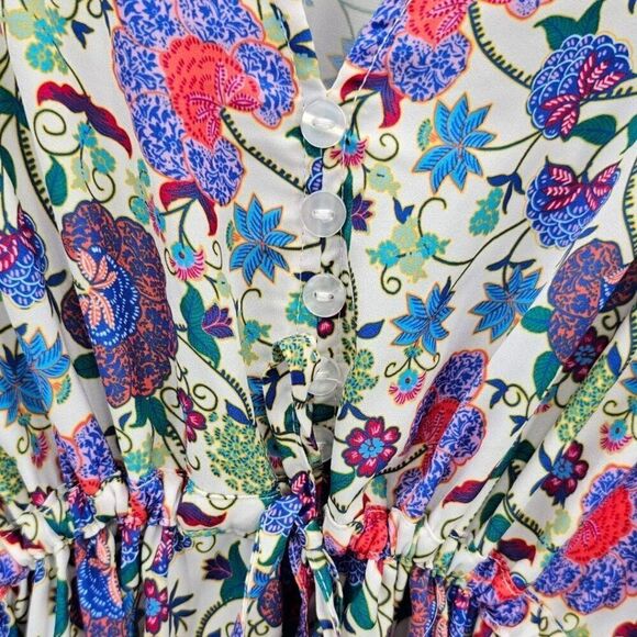 Summersalt Womens Plus Size 2XL The Cinched Waist Caftan Dress in Vintage Floral - Picture 3 of 14